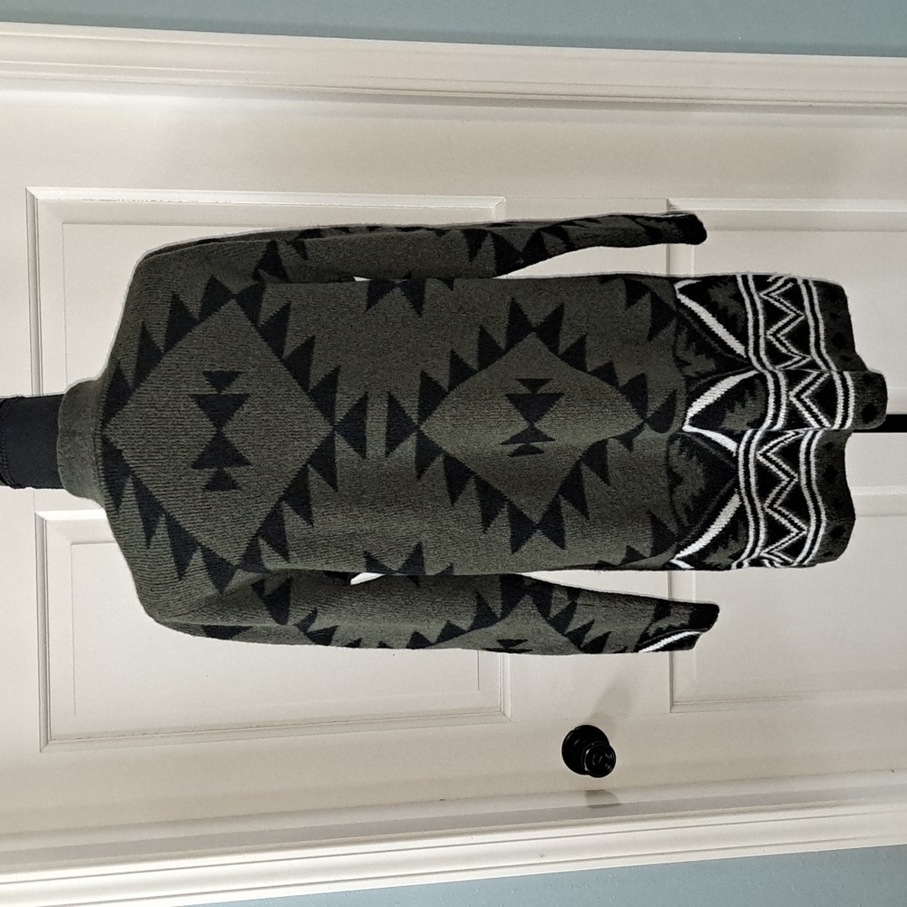 Frye Aztec Super Soft Oversized Comfy Pockets Western Print Cozy Long Cardigan - Picture 5 of 12